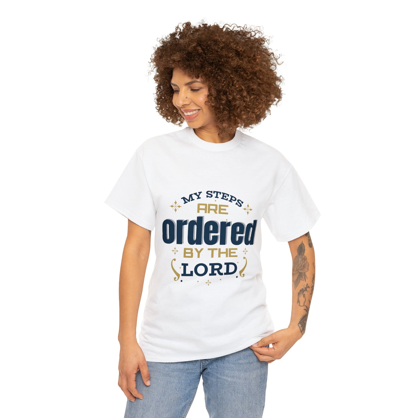 My Steps Are Ordered By The Lord Unisex Heavy Cotton Tee