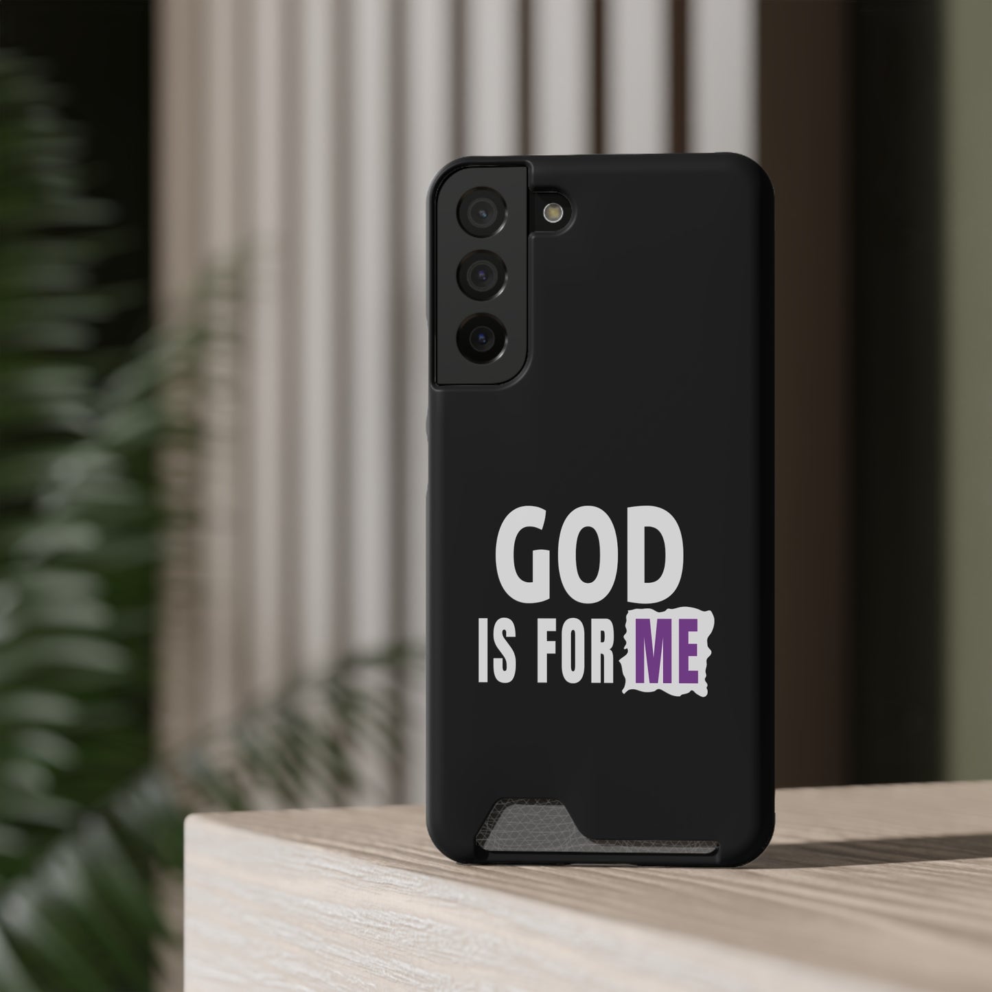 God Is For Me Christian Phone Case With Card Holder Printify