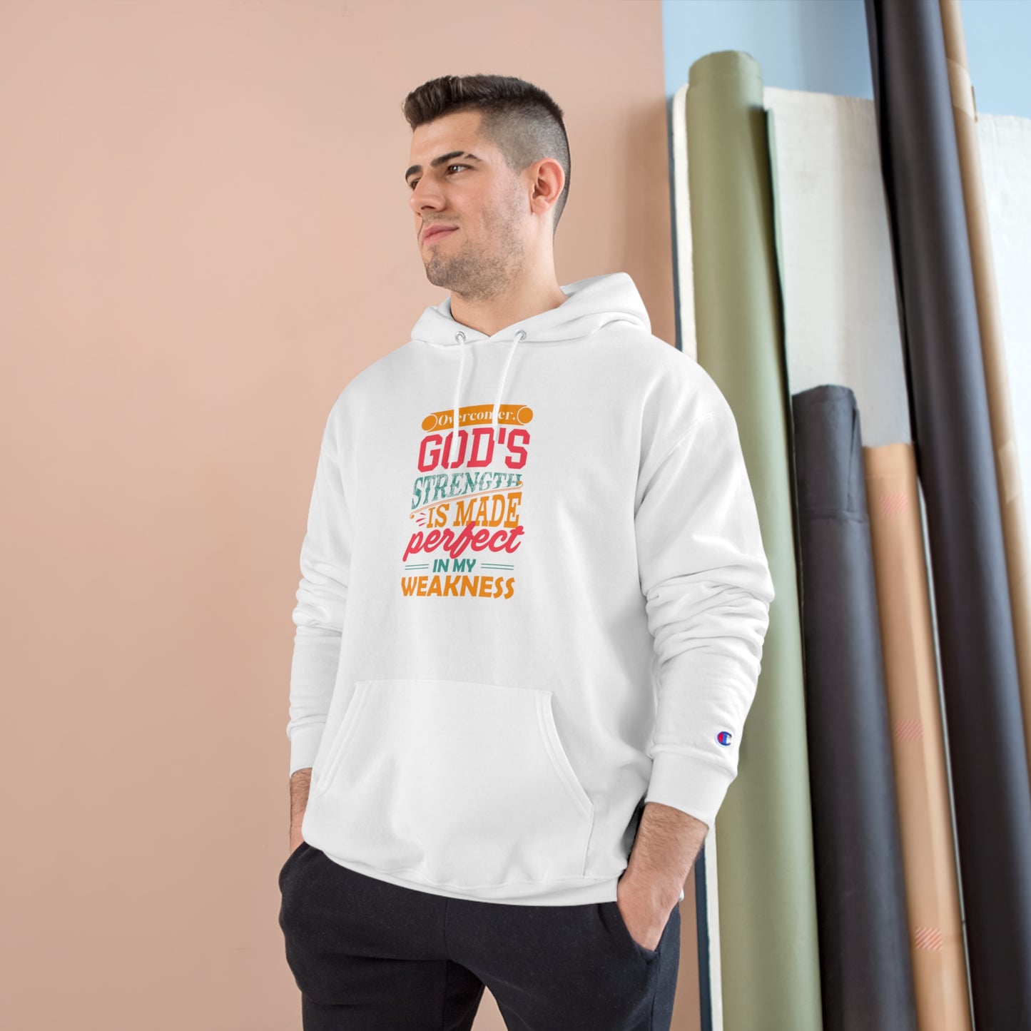 Overcomer His Strength Is Made Perfect In My Weakness Unisex Champion Hoodie