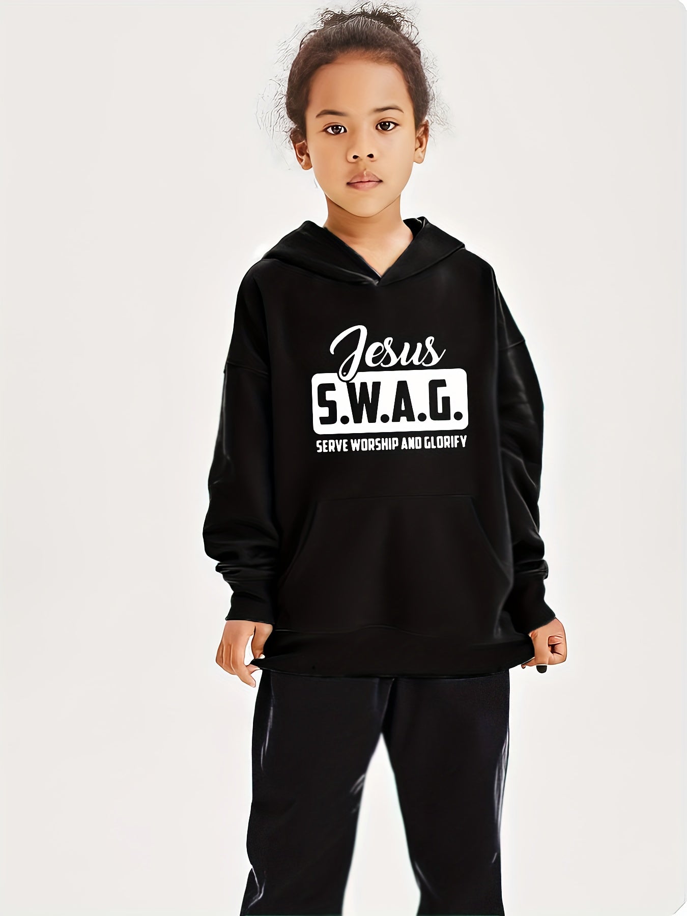 Jesus Swag: Serve Worship And Glorifty Youth Christian Casual Outfit claimedbygoddesigns