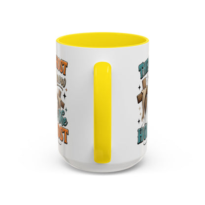 Accent Mug — "The Only Ghost I Know Is the Holy Ghost" Christian Halloween Coffee Cup