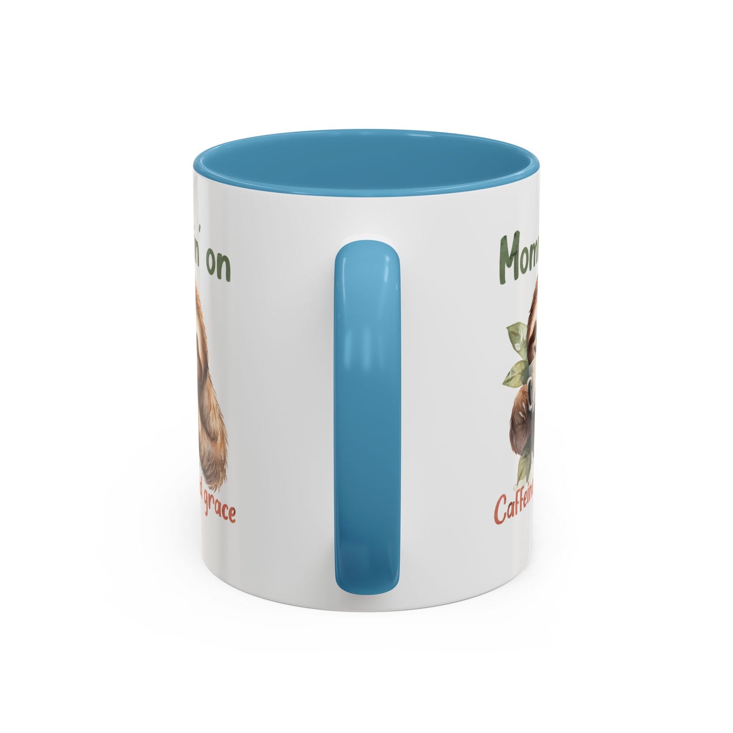 Sloth Mom Coffee Accent Mug - 'Mommin' on Caffeine and Grace' - Cute Gift for Christian Moms