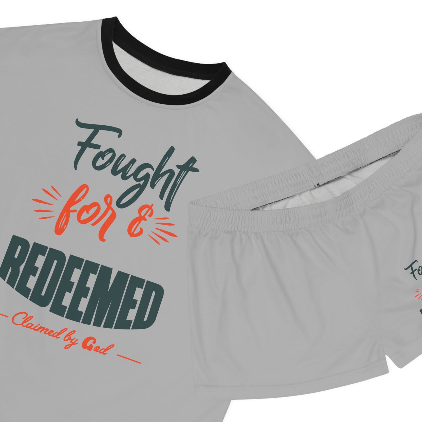 Fought For & Redeemed Women's Christian Short Pajama Set Printify