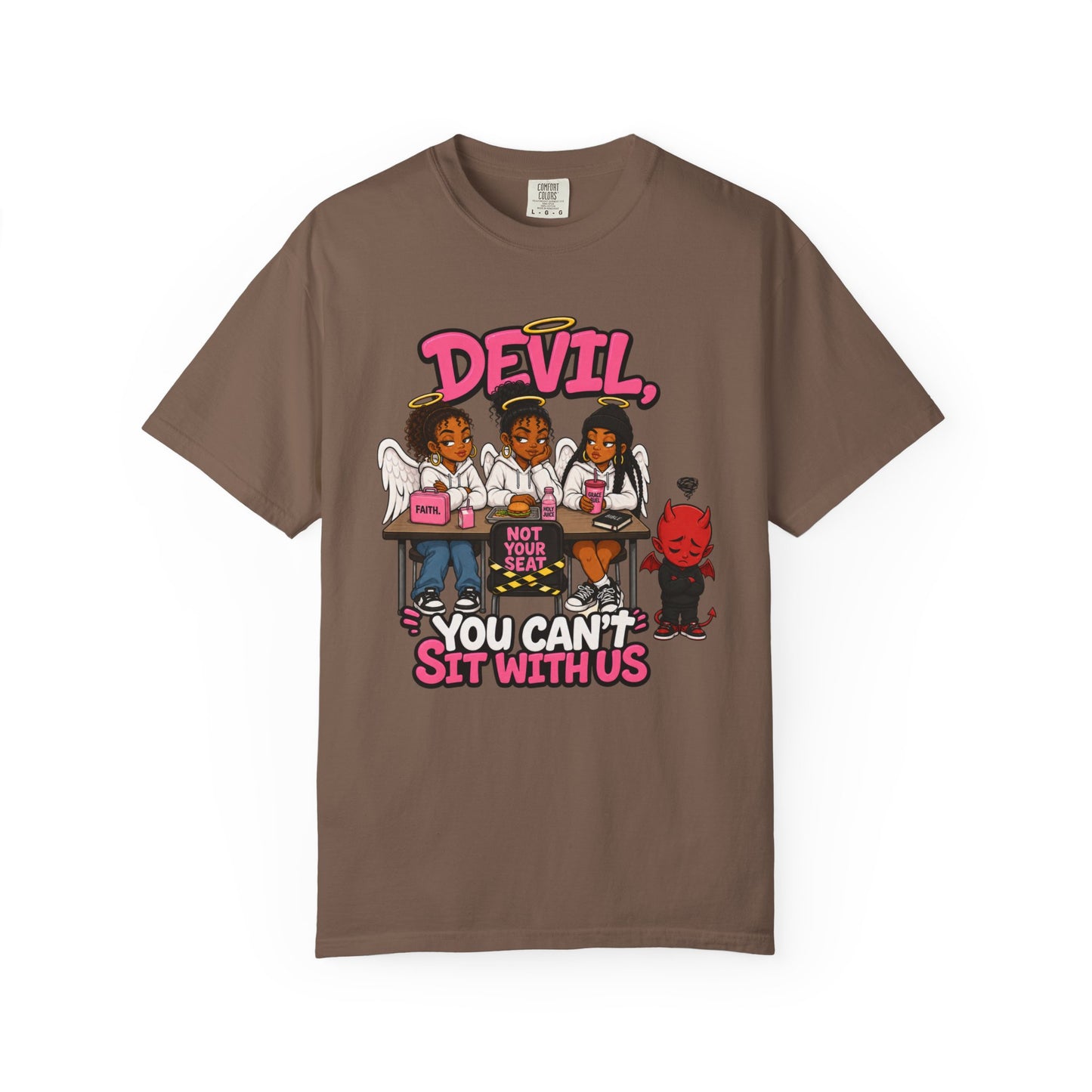 You Can't Sit With Us T-Shirt — 'Devil' Funny Girls Desk Graphic Tee