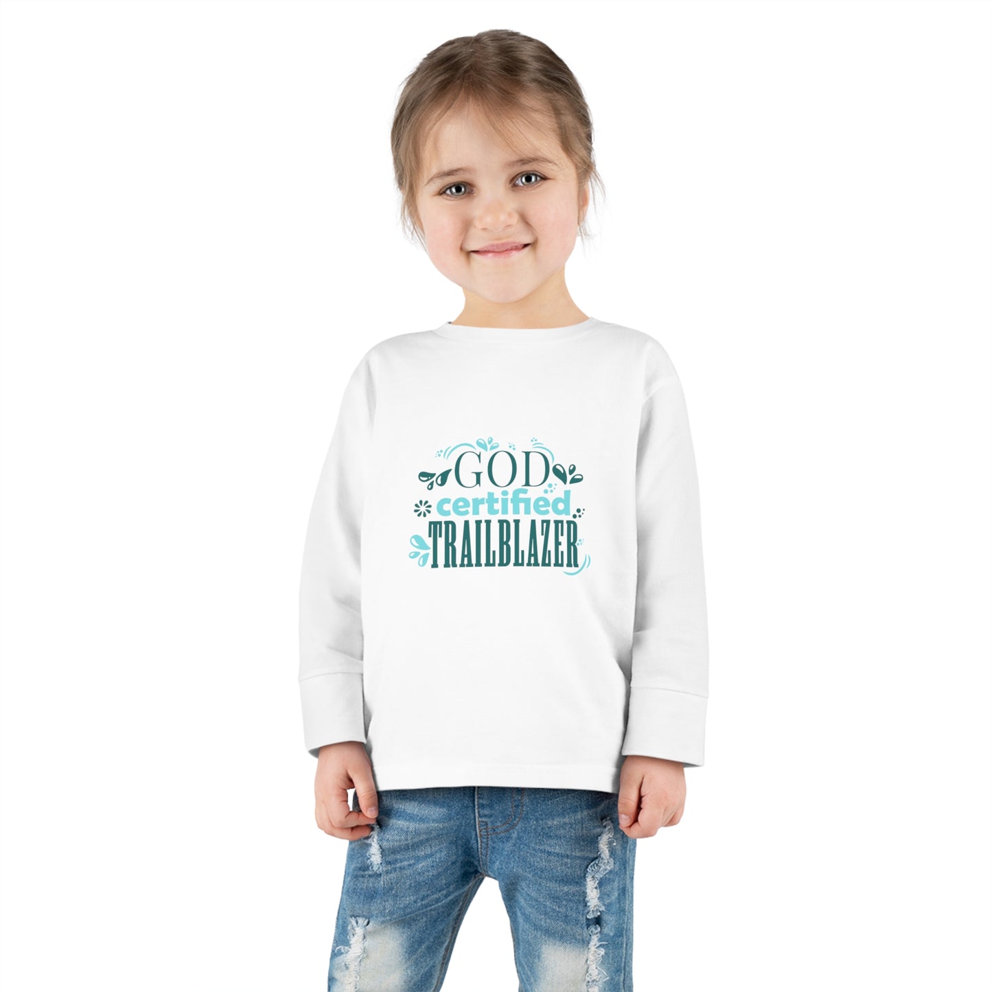 God Certified Trailblazer Toddler Christian Sweatshirt Printify