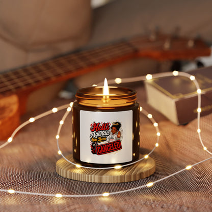 Soy Candle – “Hell’s Agenda Has Been Canceled” Amber Jar - ClaimedbyGodDesigns