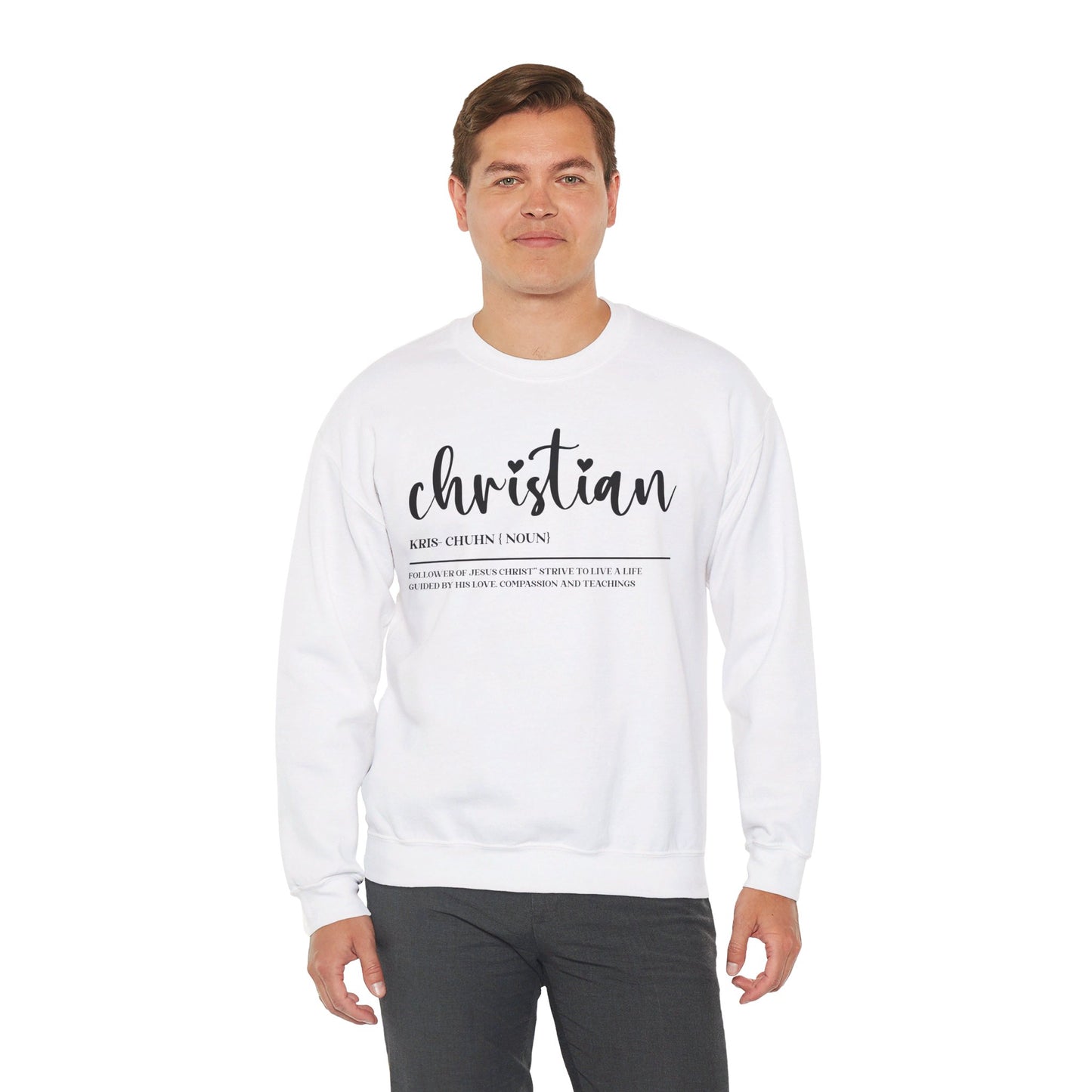 I Am A Christian Follower Of Christ  Unisex Heavy Blend™ Crewneck Christian Sweatshirt