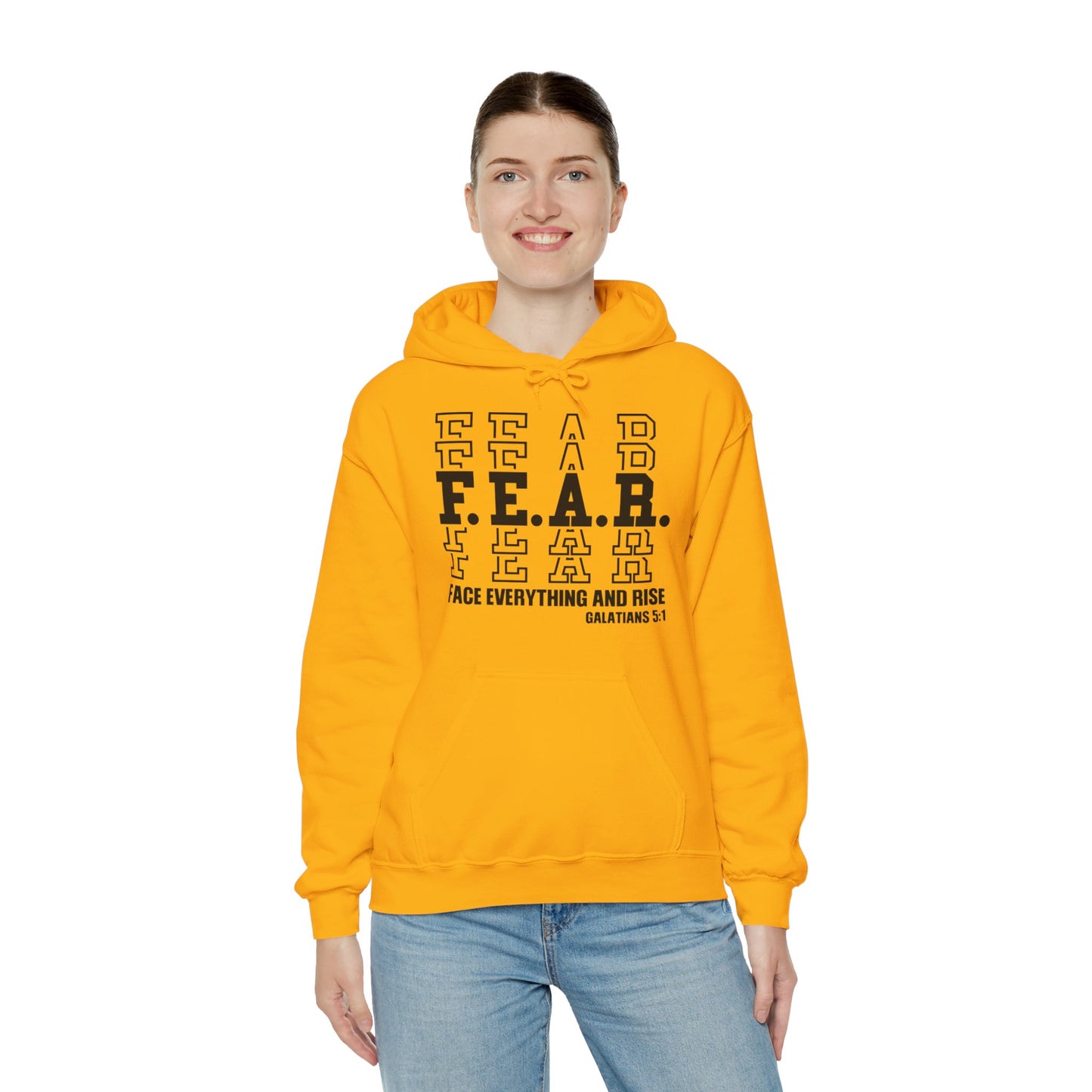 FEAR Face Everything And Rise Unisex Christian Hooded Pullover Sweatshirt