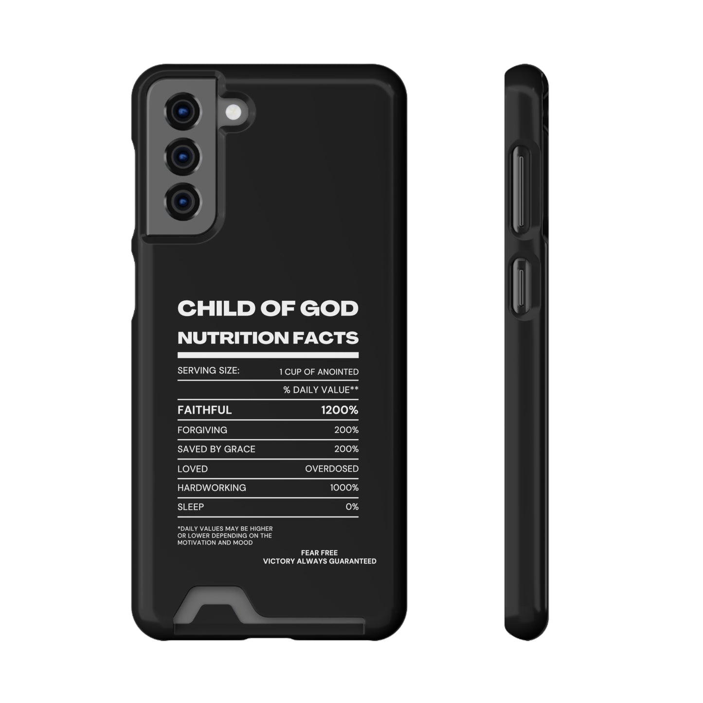 Child Of God Nutrition Facts Christian Phone Case With Card Holder Printify