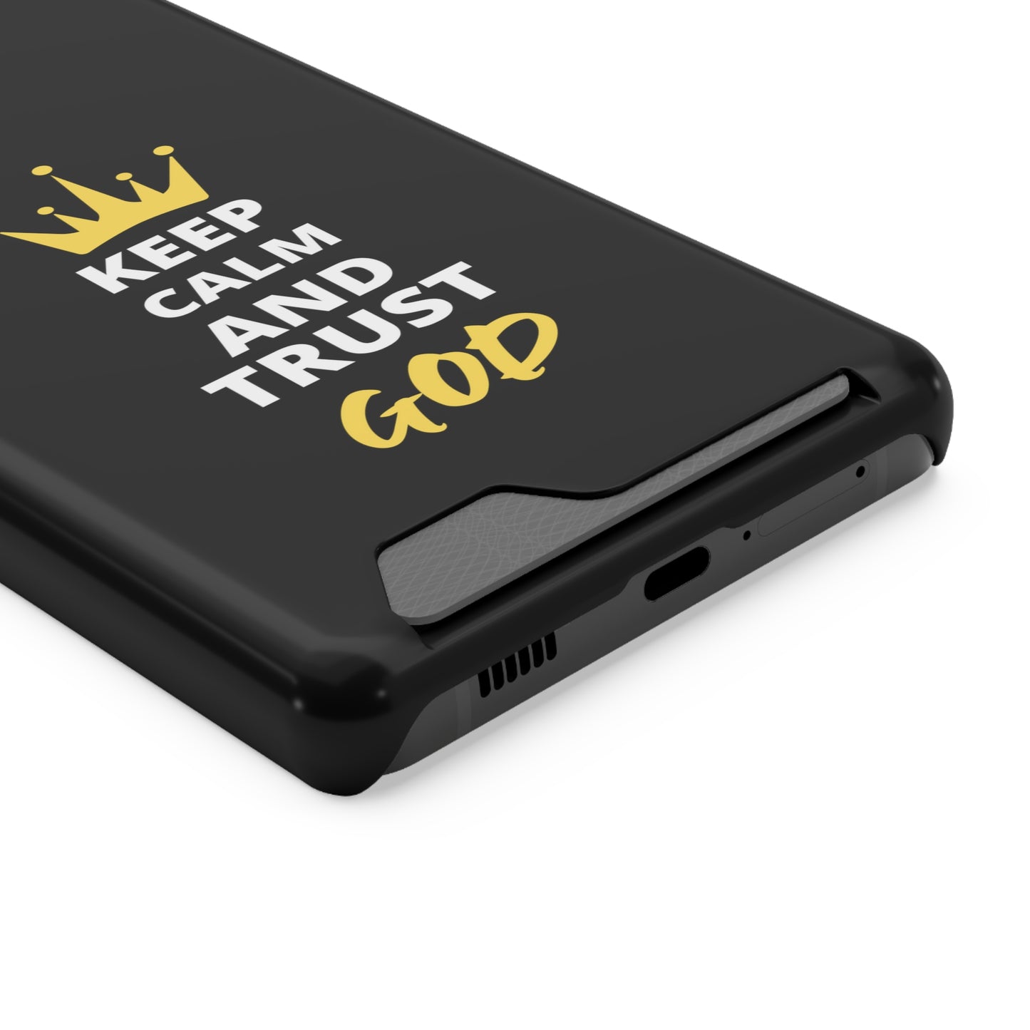 Keep Calm And Trust God Christian Phone Case With Card Holder Printify