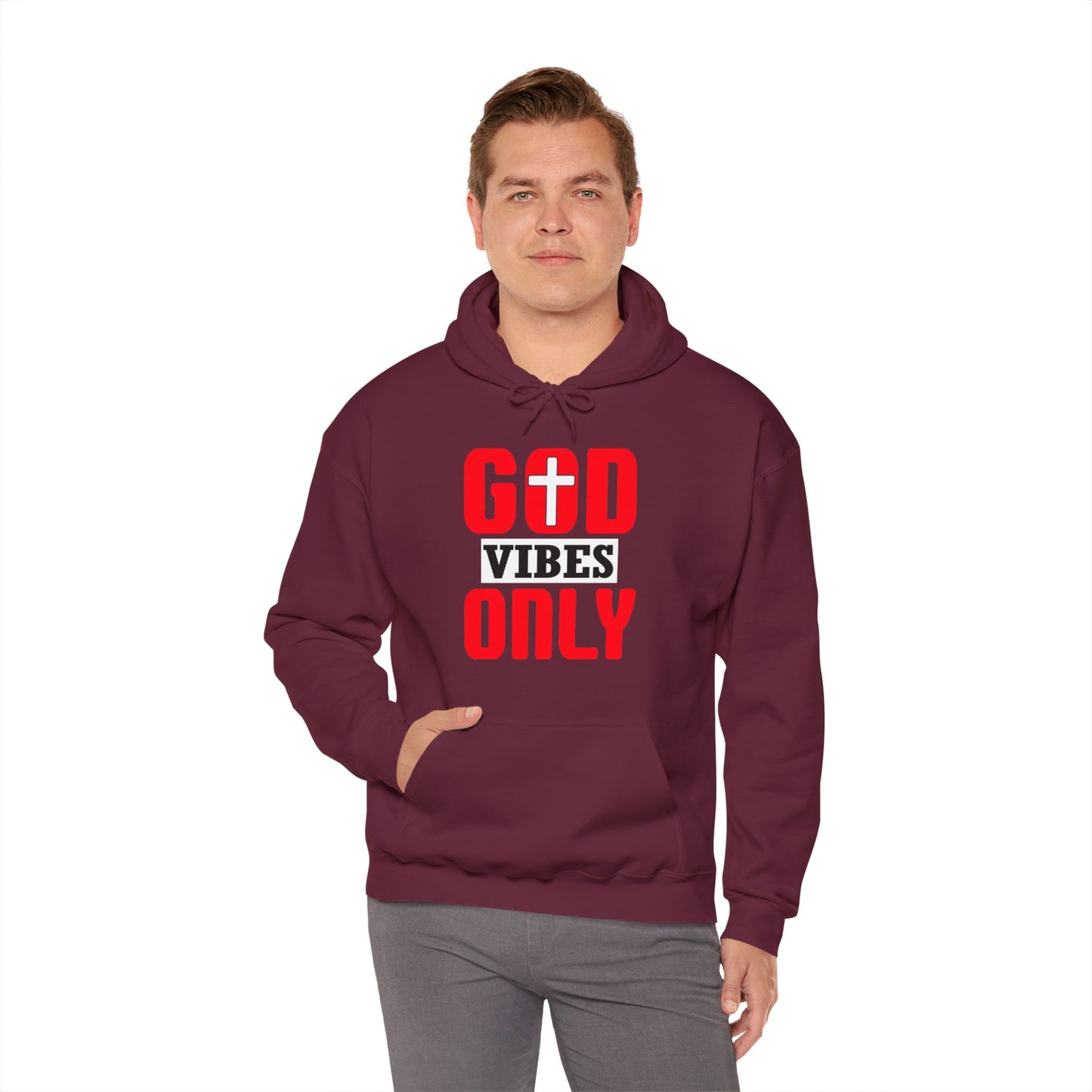 God Vibes Only Unisex Christian Hooded Pullover Sweatshirt