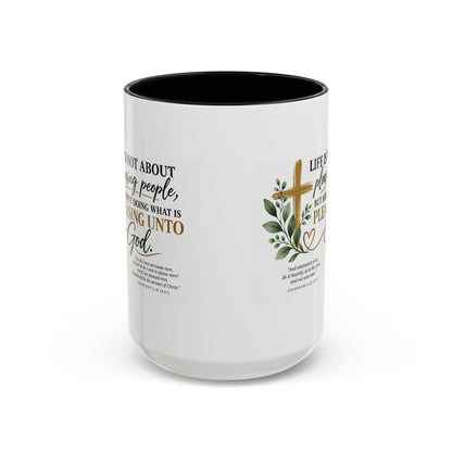 Christian Coffee Mug – "Pleasing Unto God" Inspirational Accent Mug (11/15oz)