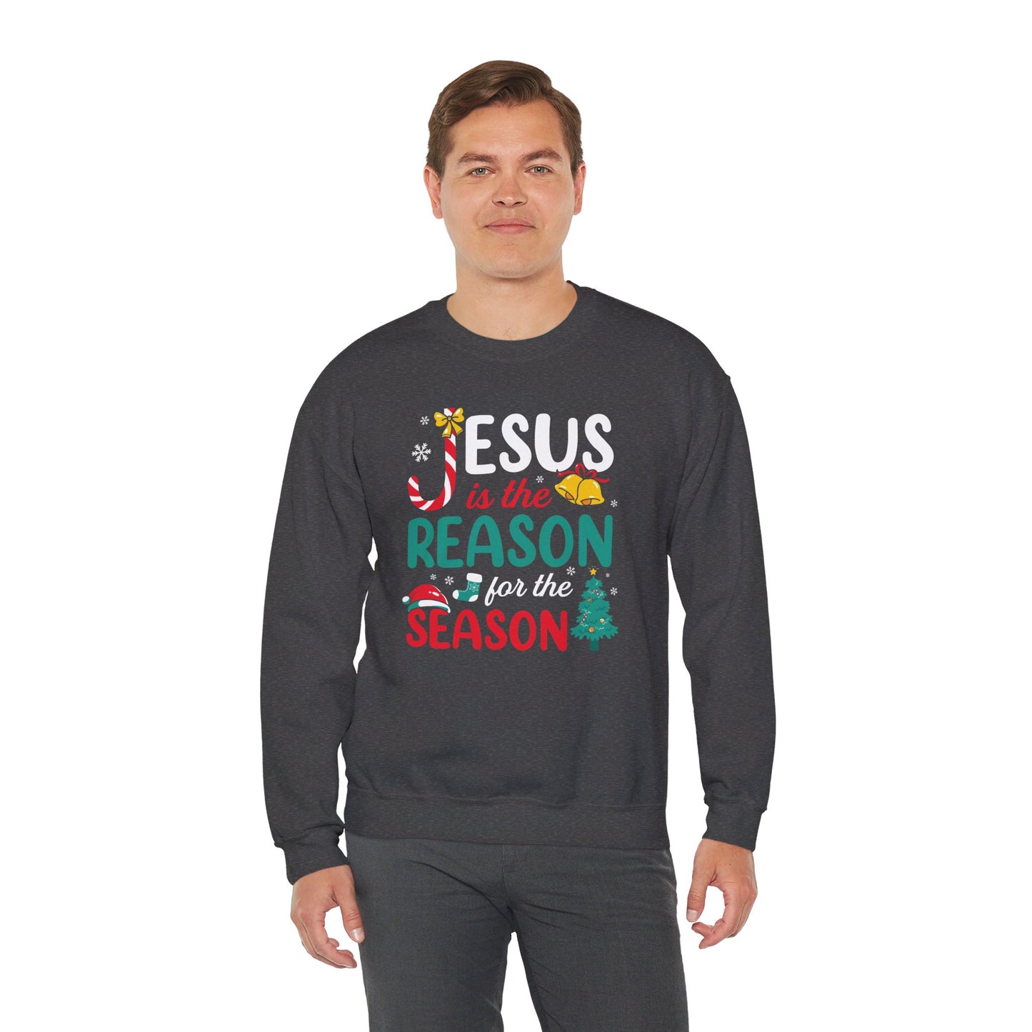 Jesus Is The Reason For The Season Christmas Unisex Heavy Blend™ Crewneck Christian Sweatshirt