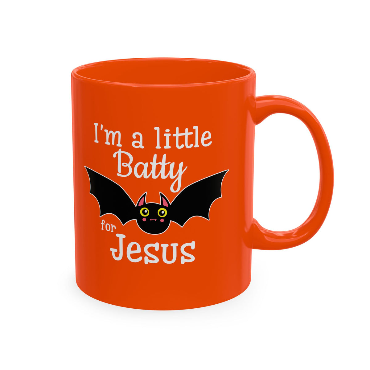 I'm a Little Batty for Jesus Mug – Christian Halloween Ceramic Coffee Cup
