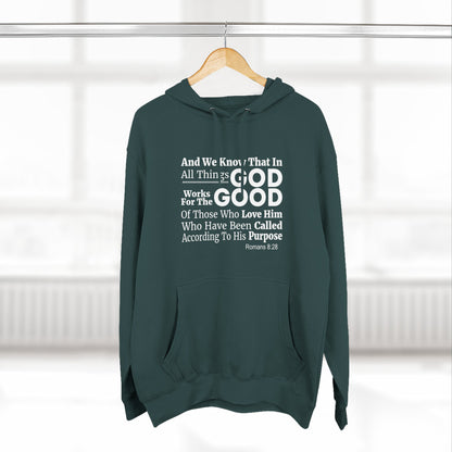 Inspirational Three - Panel Fleece Unisex Hoodie, Christian Apparel, Cozy Sweatshirt, Gift for Believers, Scripture Hoodie - ClaimedbyGodDesigns