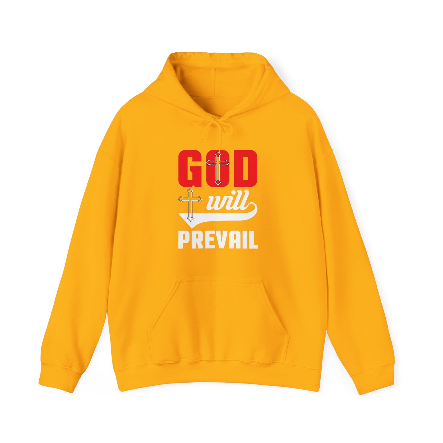 God Will Prevail Unisex Christian Hooded Pullover Sweatshirt