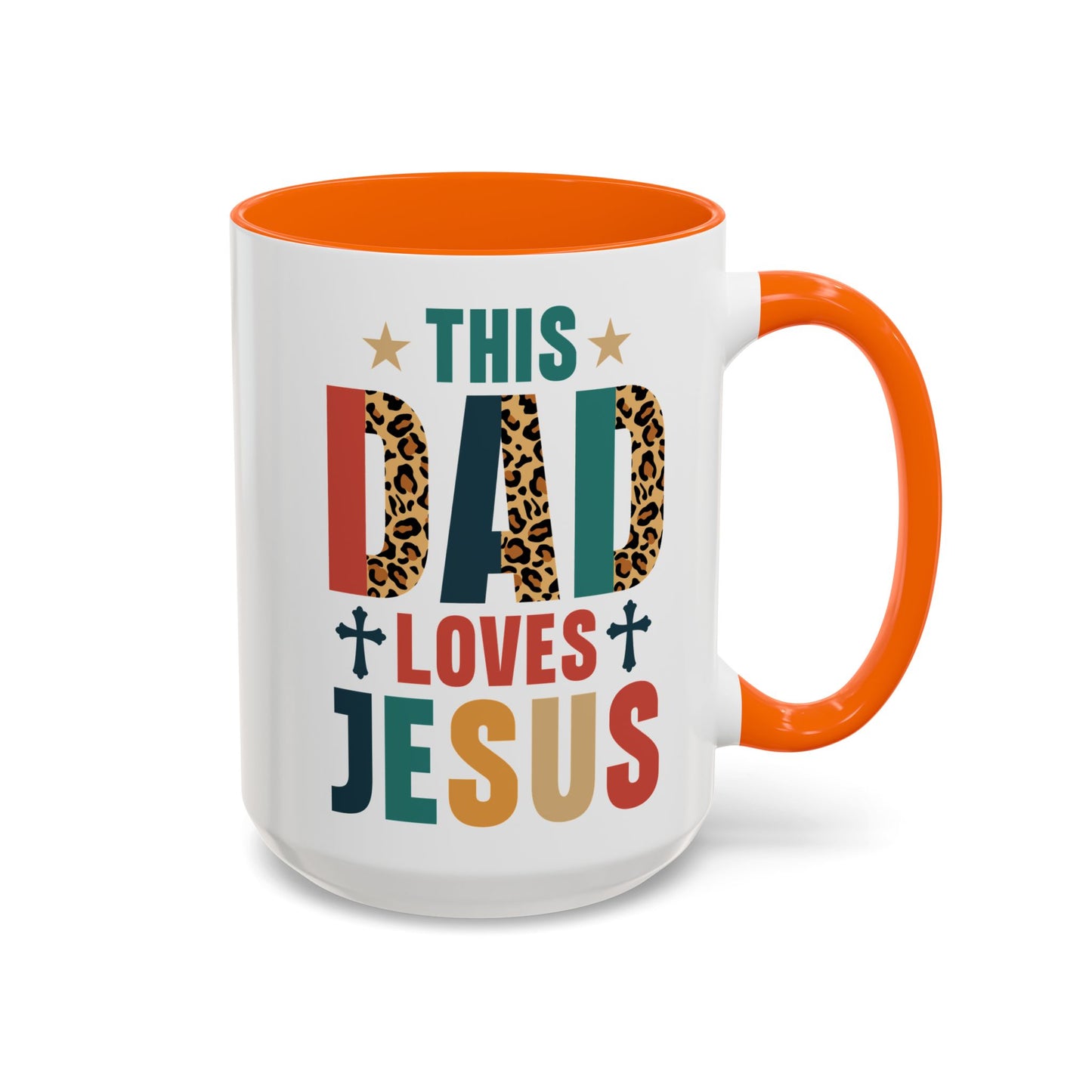 This Dad Loves Him Accent Coffee Mug - Perfect Gift for Father's Day and Christian Dads