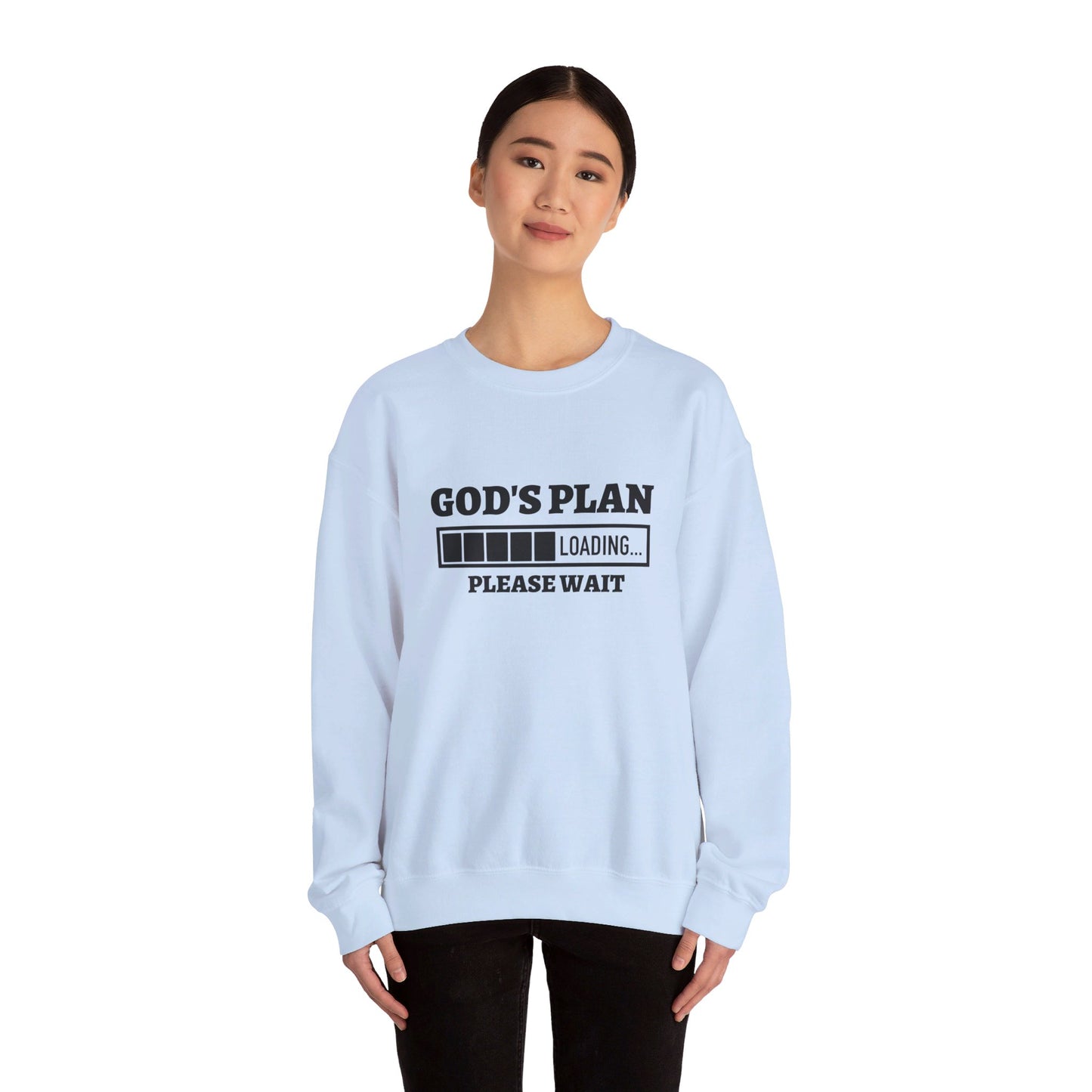 God's Plan Loading Unisex Heavy Blend™ Crewneck Christian Sweatshirt