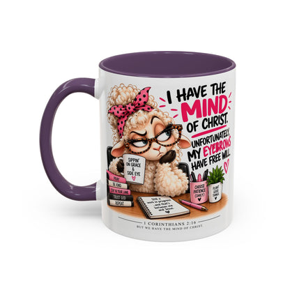 Christian Coffee Mug – "I Have the Mind of Christ" Funny Sheep Design (11/15 oz)