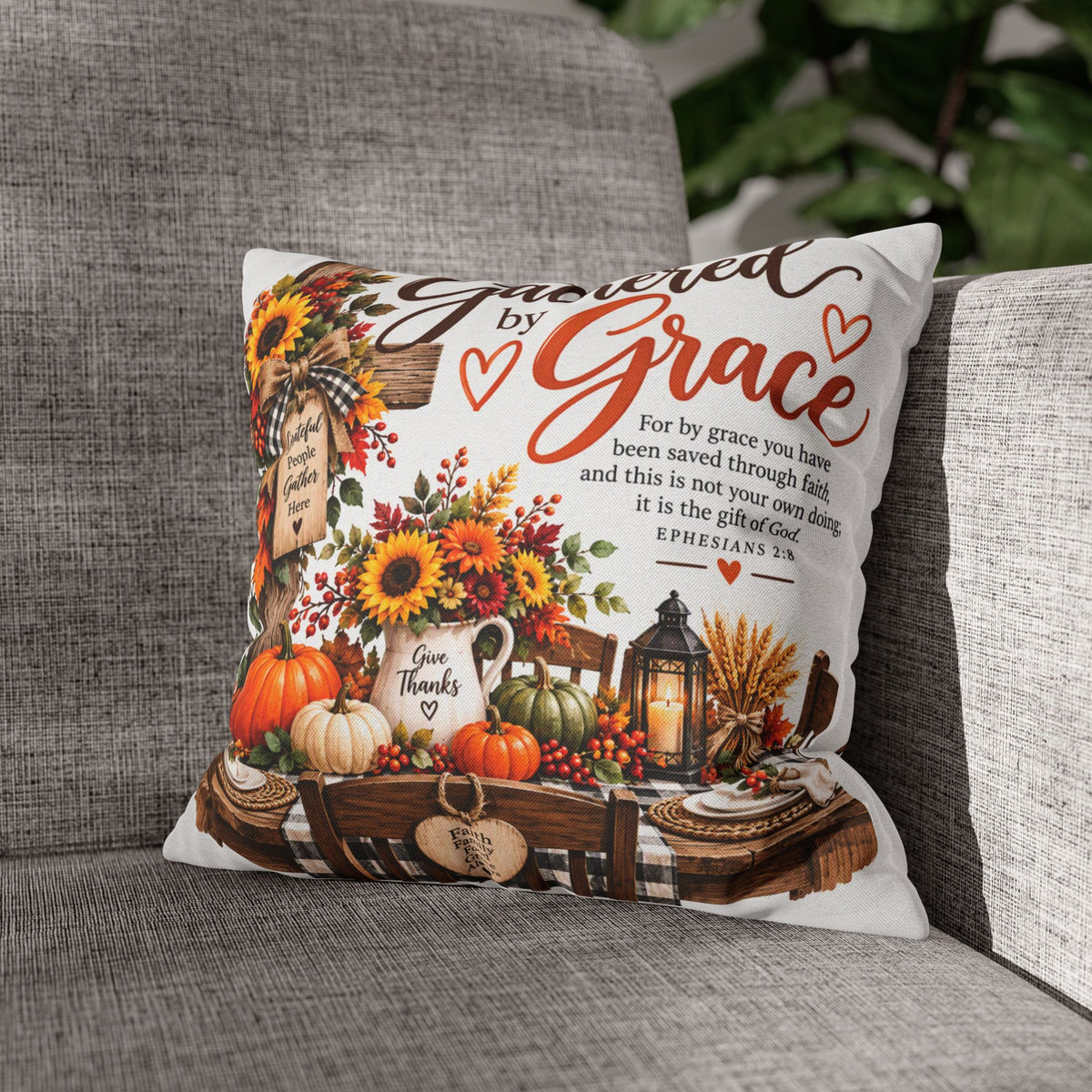 Gathered by Grace Farmhouse Fall Pillow
