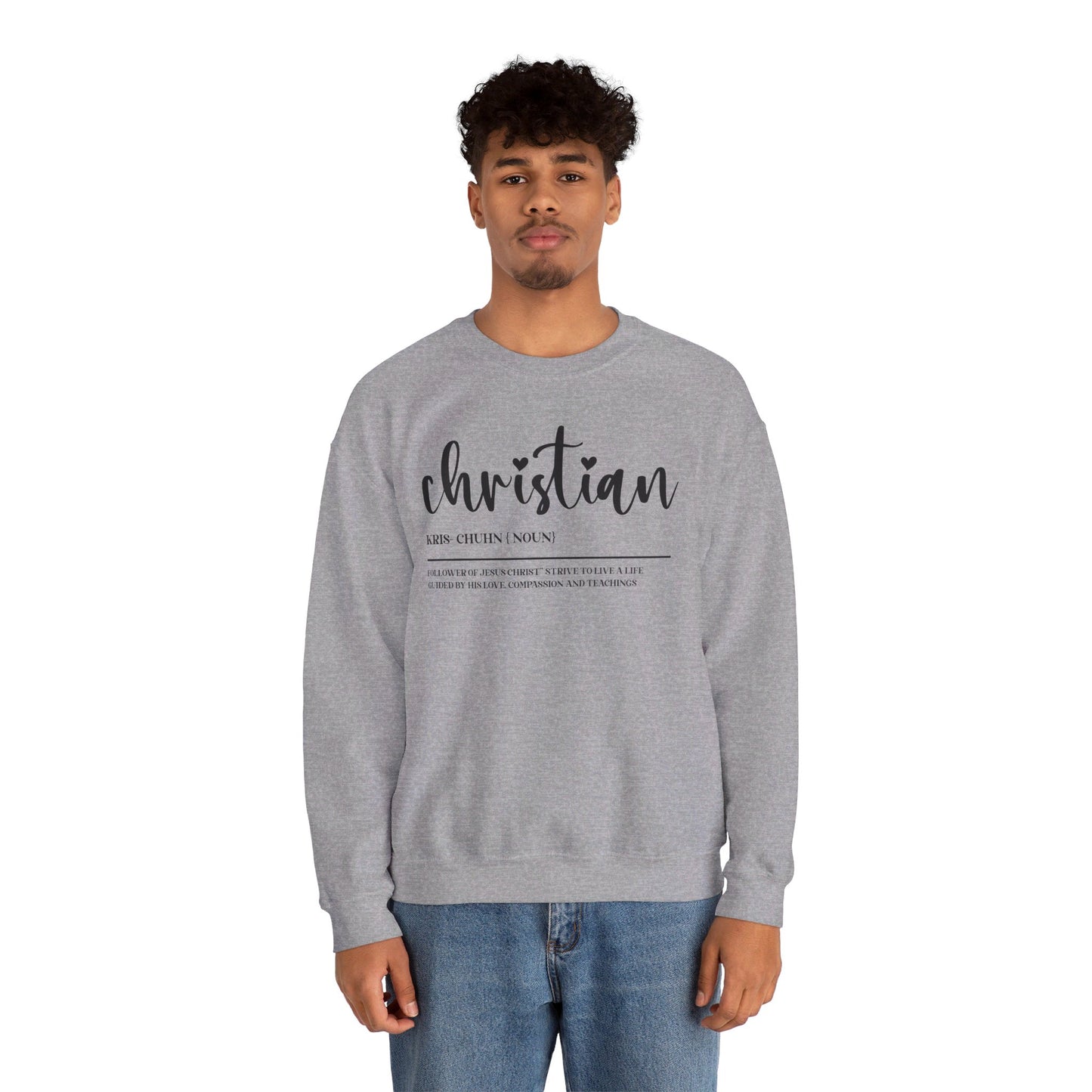 I Am A Christian Follower Of Christ  Unisex Heavy Blend™ Crewneck Christian Sweatshirt