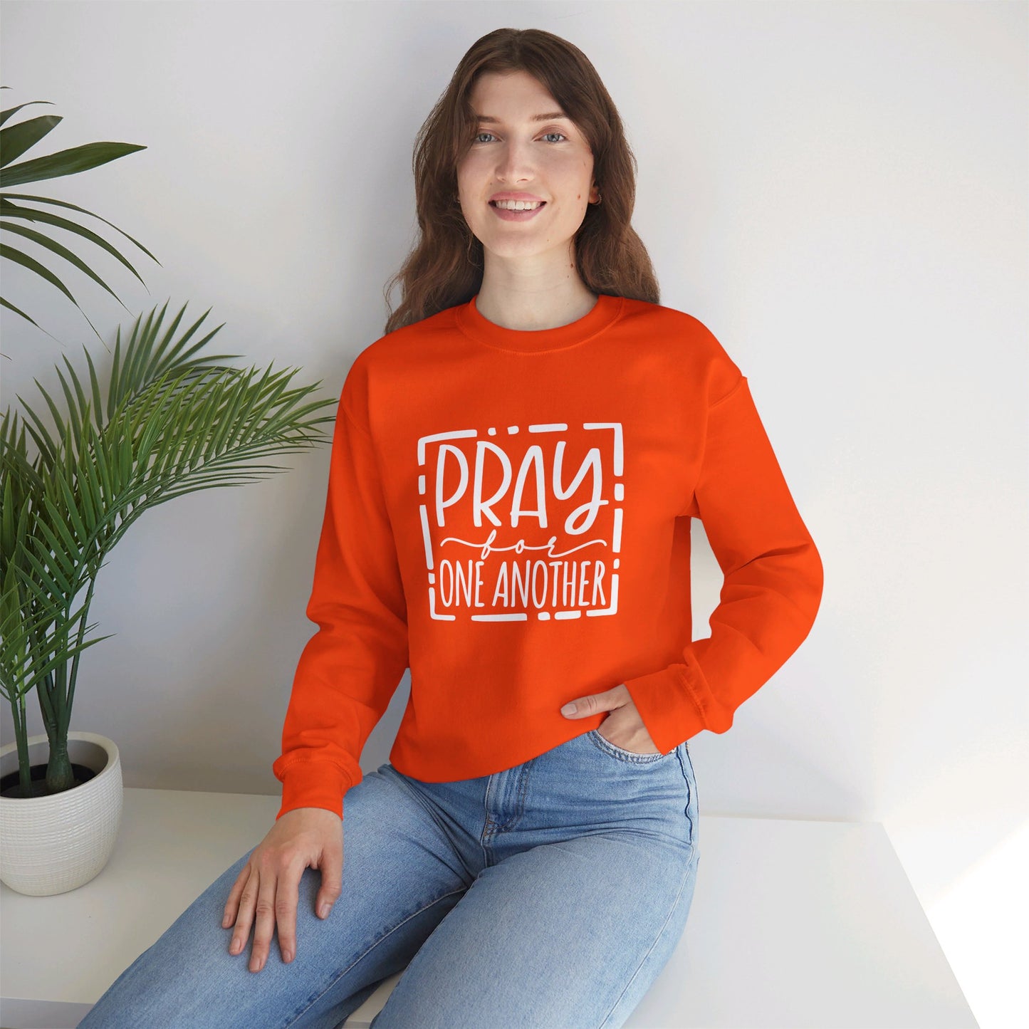 Pray For One Another Don't Quit Unisex Heavy Blend™ Crewneck Christian Sweatshirt