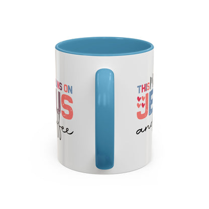 Christian Ceramic Mug - This Mama Runs On Him & Coffee Christian Accent Coffee Mug (11, 15oz)