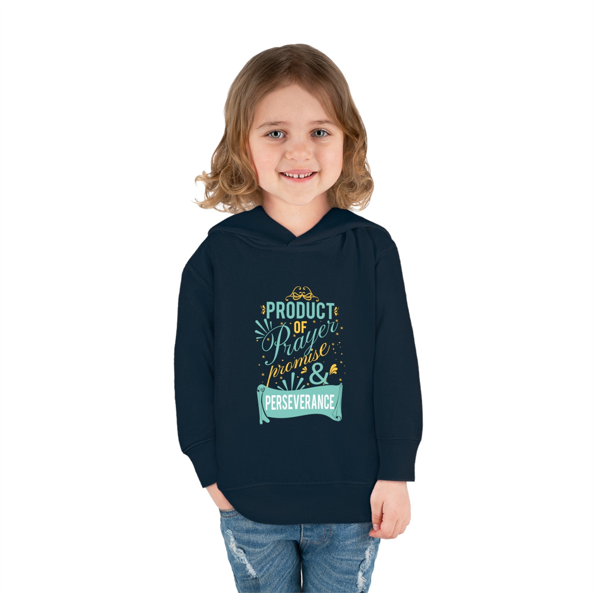 Product Of Prayer Promise & Perseverance Toddler Christian Pullover Fleece Hoodie Printify