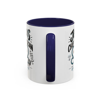 Jesus Is My Chief Physician Accent Coffee Mug – Christian Faith Medical Gift