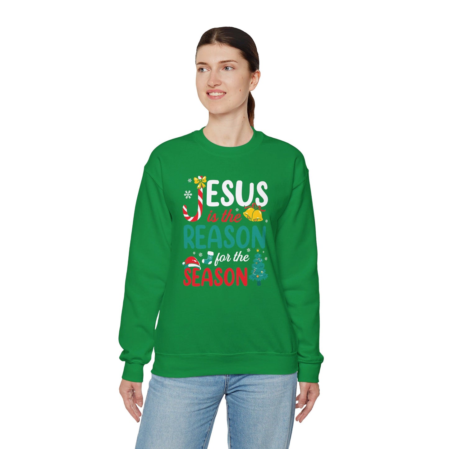 Jesus Is The Reason For The Season Christmas Unisex Heavy Blend™ Crewneck Christian Sweatshirt