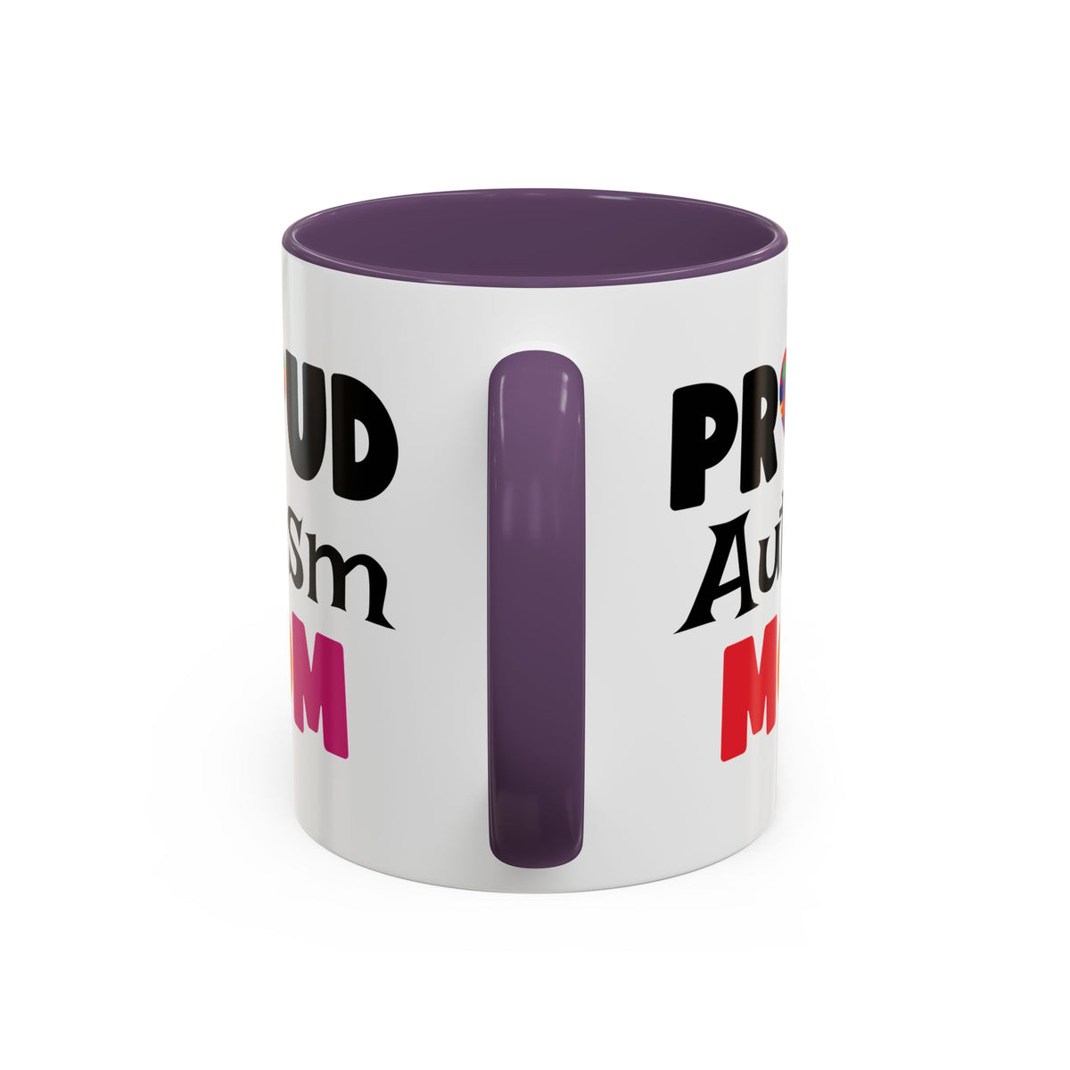 Proud Autism Mom Coffee Mug - Colorful Heart Design (11, 15oz)