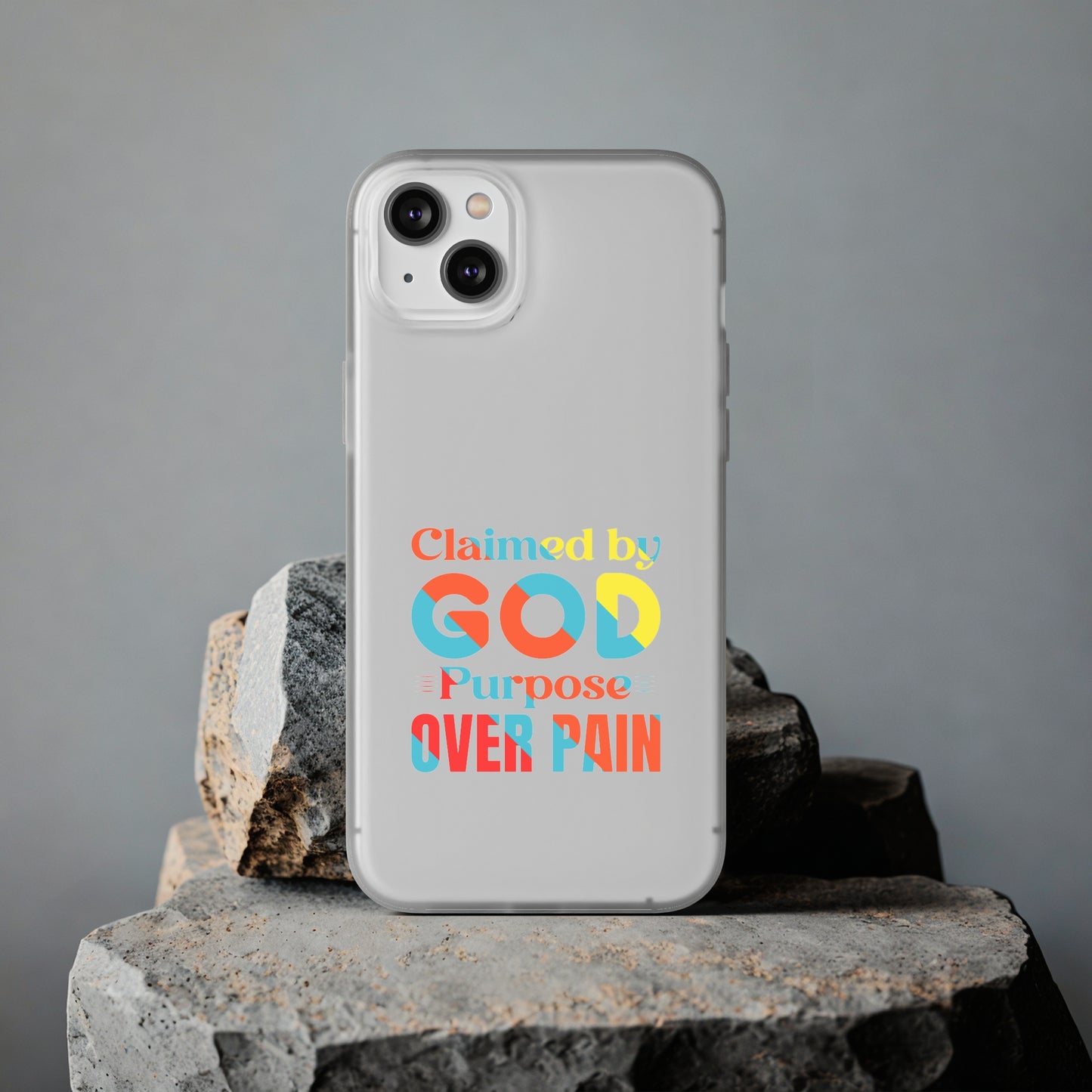 Claimed By God Purpose Over Pain Christian Flexi Phone Case Printify