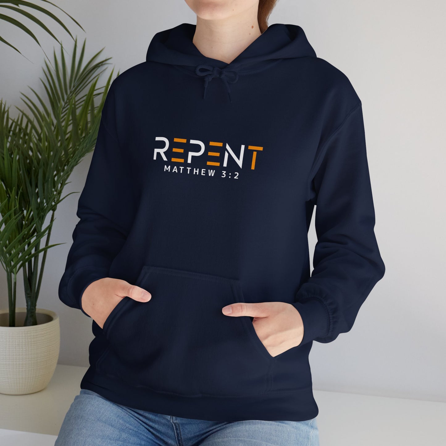 Repent Christian Unisex Hooded Pullover Sweatshirt