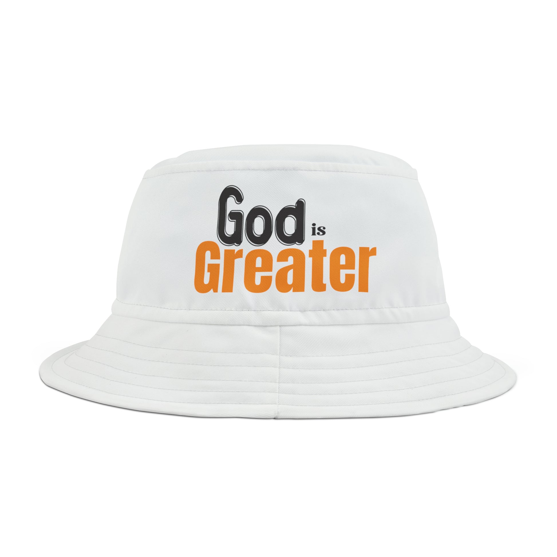 God Is Greater Christian Bucket Hat (AOP) Printify