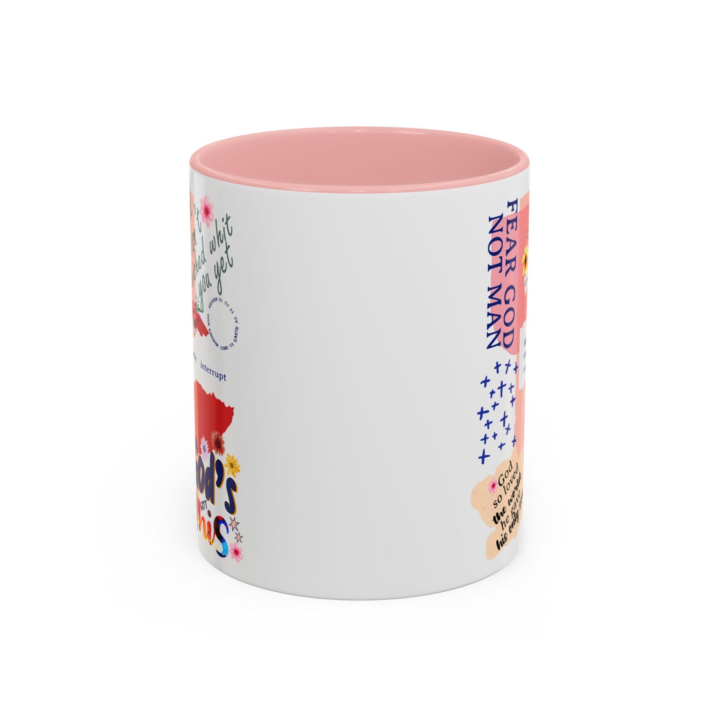 Inspirational Accent Coffee Mug - 11 & 15oz - Fear Him Not Man - Perfect Gift for Friends and Family