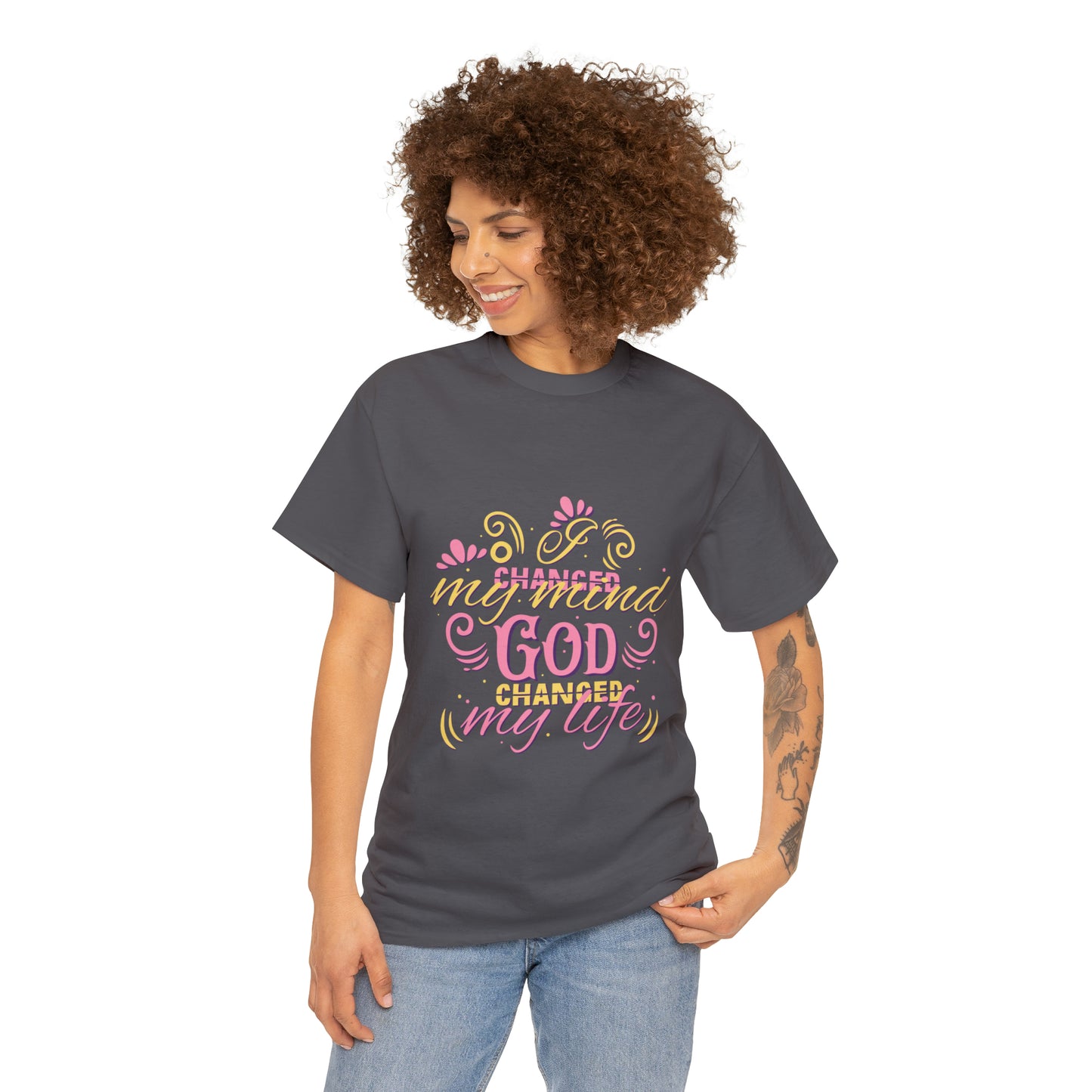 I Changed My Mind God Changed My Life Unisex Heavy Cotton Tee