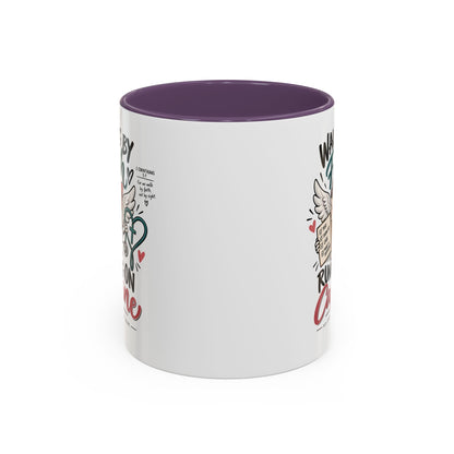 Walking By Faith, Running On Caffeine Coffee Mug (Accent)