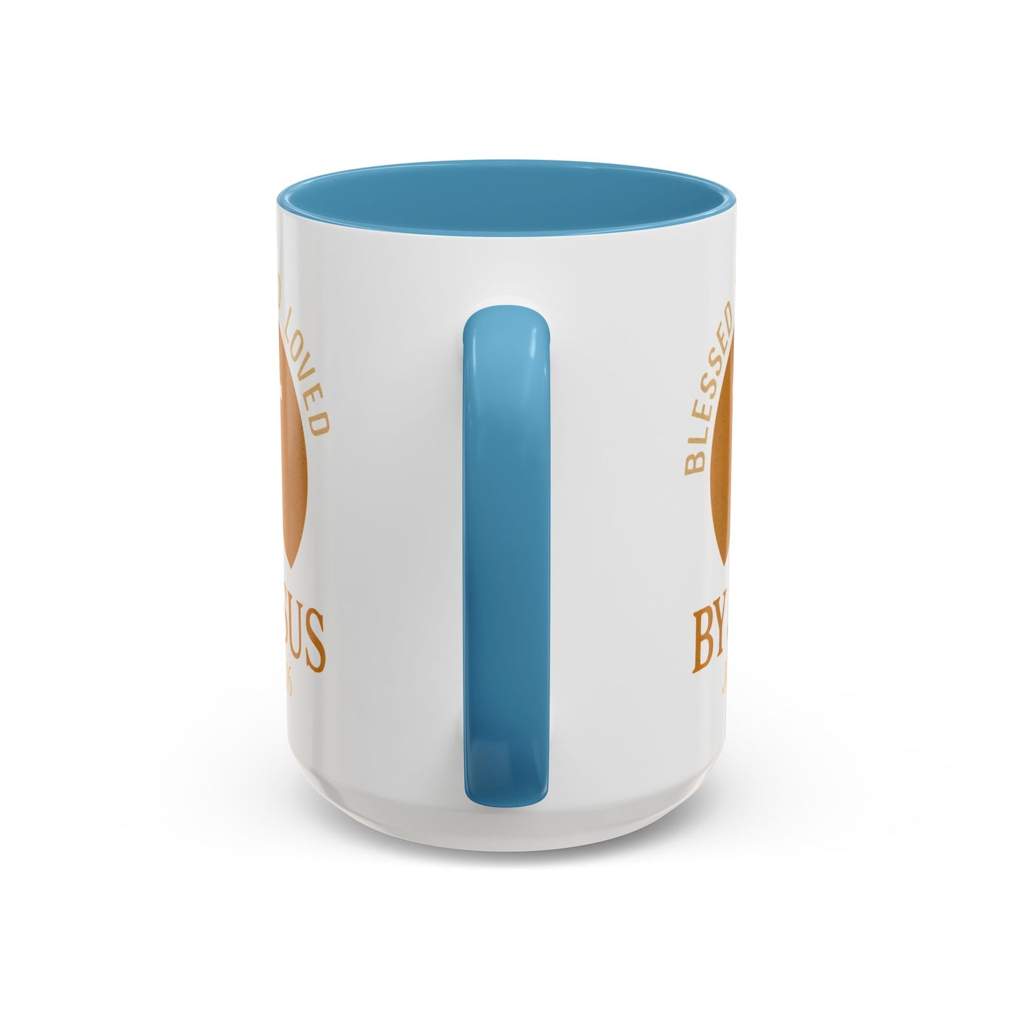 Inspirational Accent Coffee Mug - Blessed, Saved, Loved by Him | John 3:16