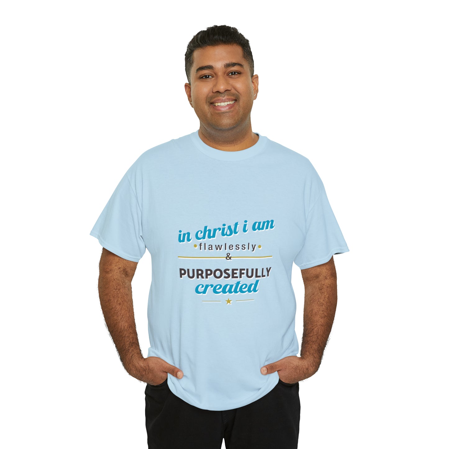 In Christ I Am Flawlessly & Purposefully Created Unisex Heavy Cotton Tee