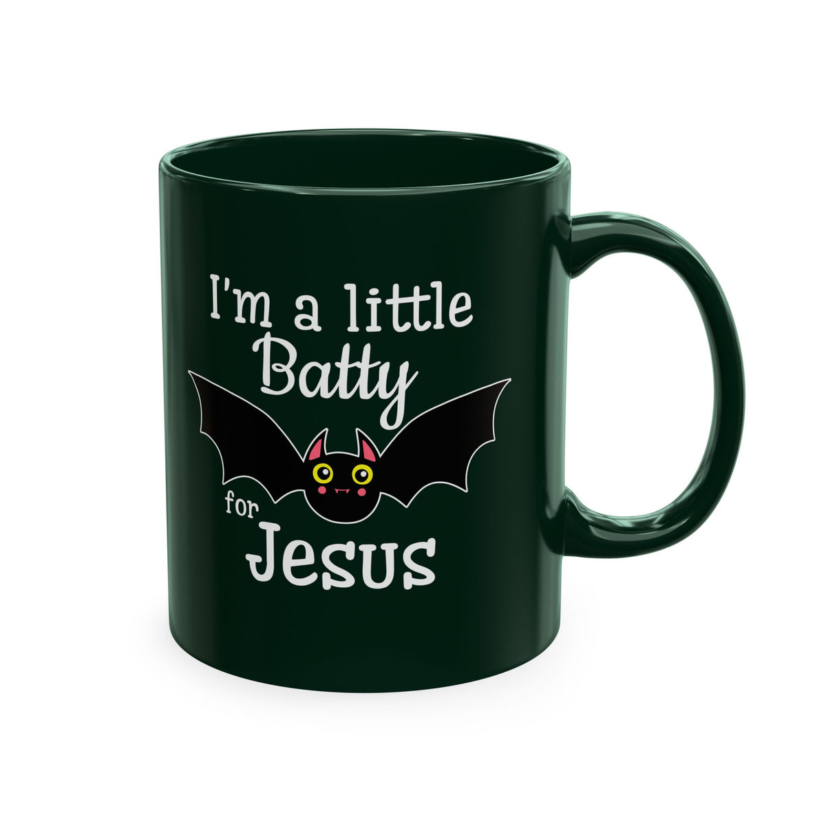 I'm a Little Batty for Jesus Mug – Christian Halloween Ceramic Coffee Cup