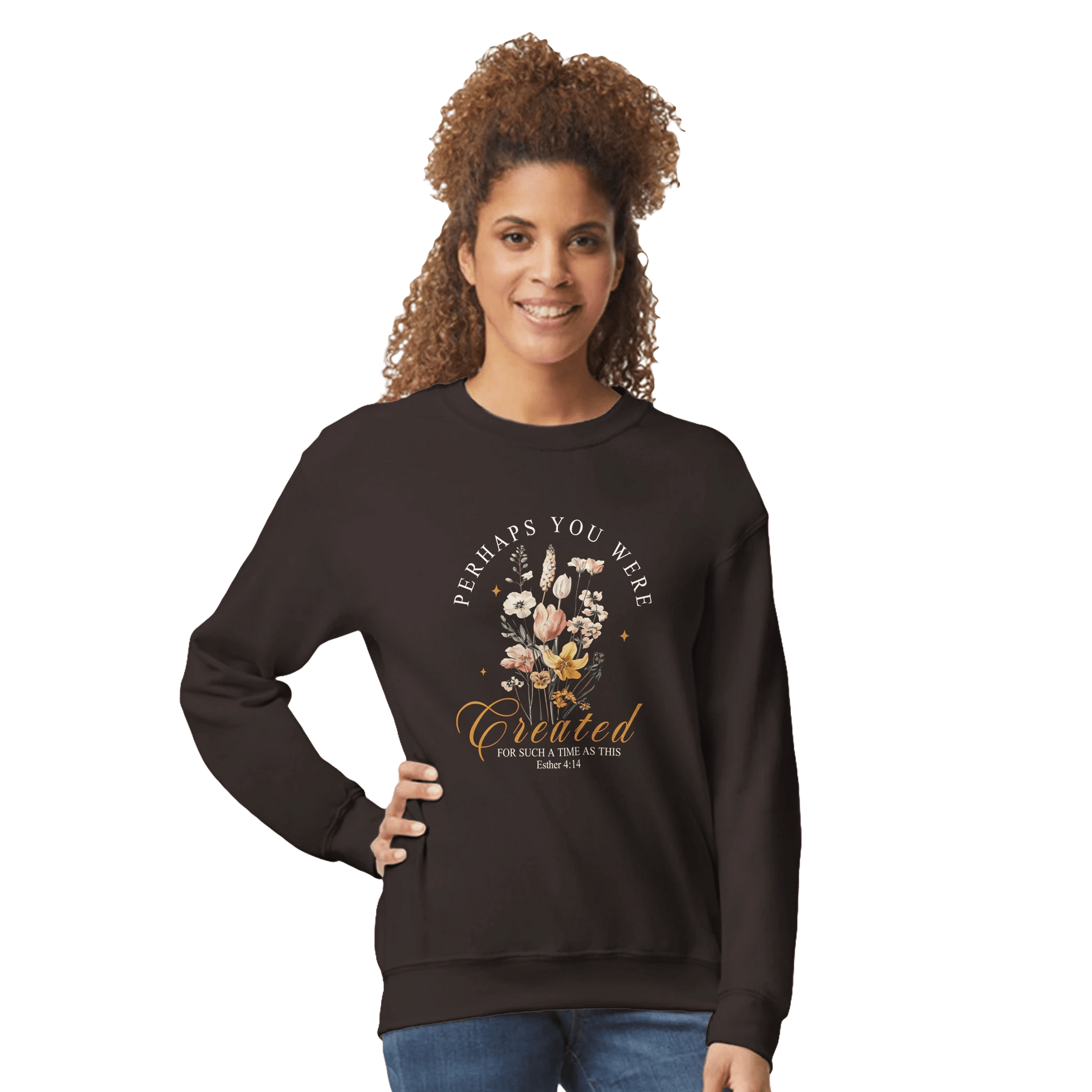 For Such A Time Women's Christian Crewneck Sweatshirt - ClaimedbyGodDesigns