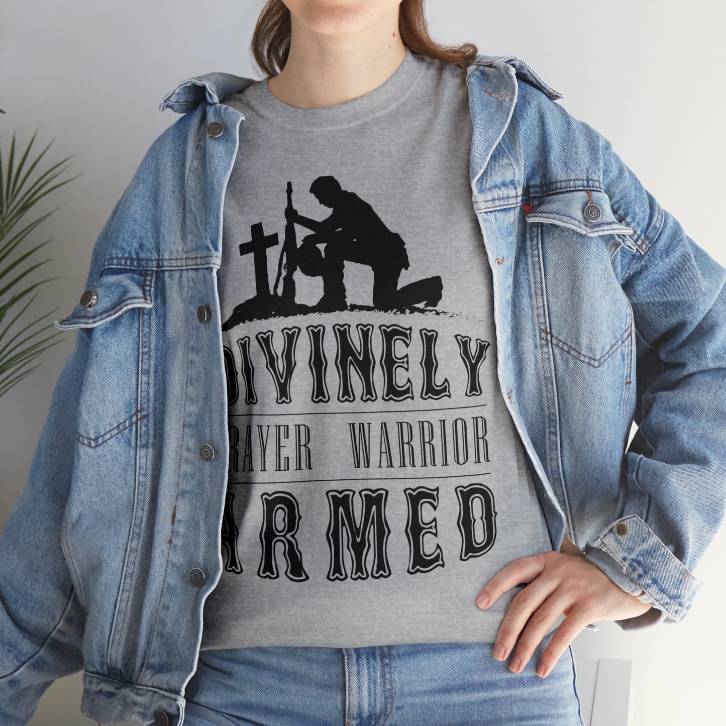 Divinely Armed Prayer Warrior Unisex Heavy Cotton Tee