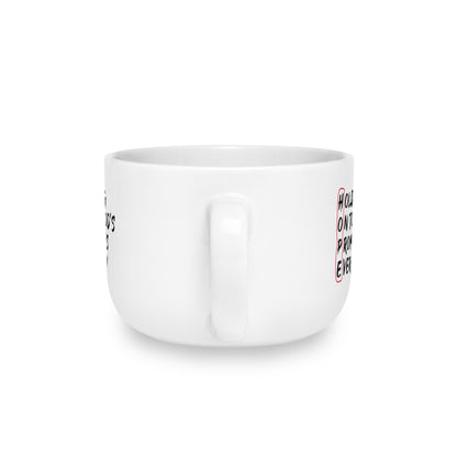 Christian Latte Mug — "Hold On" Motivational 25oz Ceramic Coffee Cup
