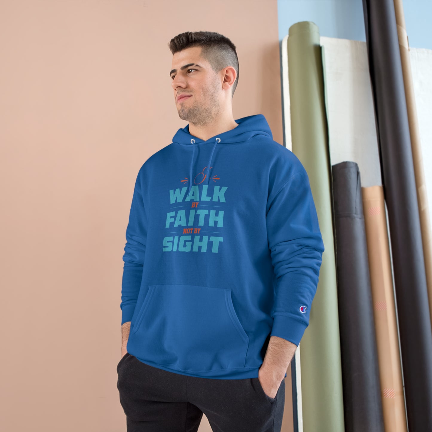 I Walk By Faith & Not By Sight Unisex Champion Hoodie