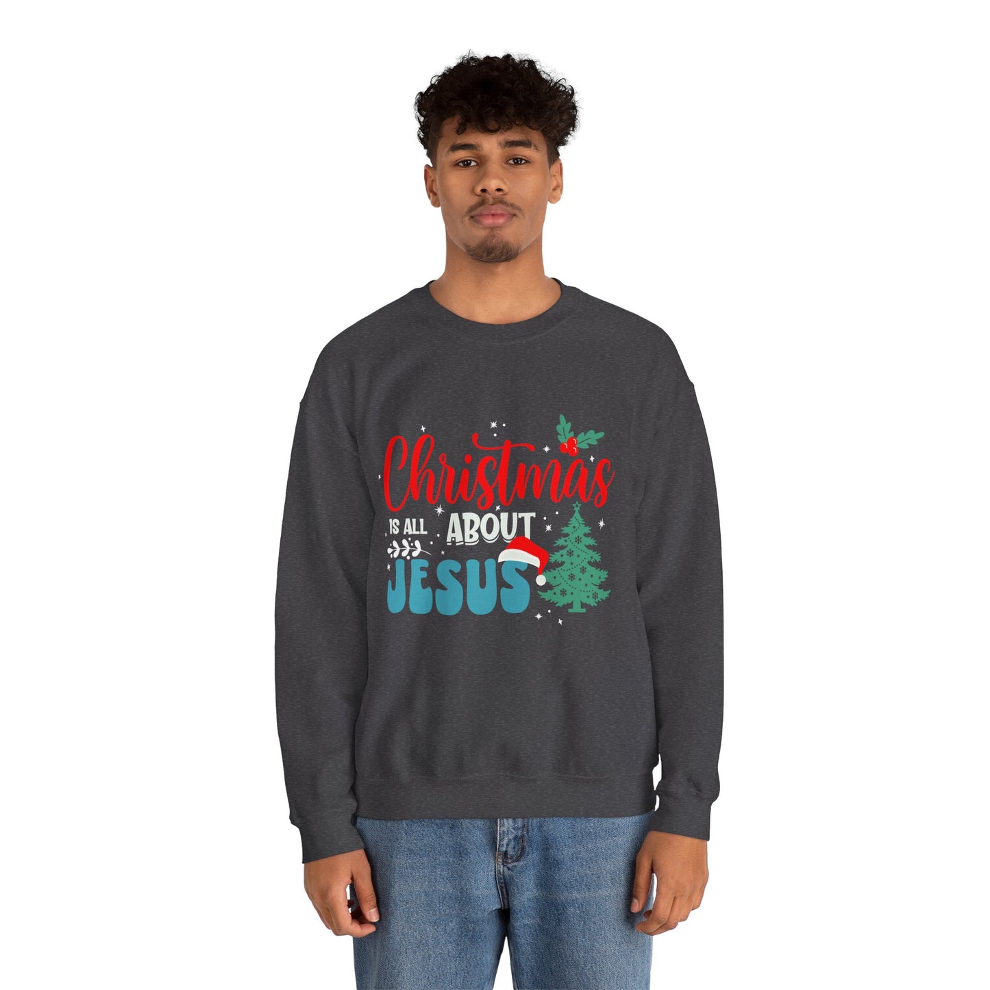 Christmas Is All About Jesus (Christmas Themed) Unisex Heavy Blend™ Crewneck Christian Sweatshirt