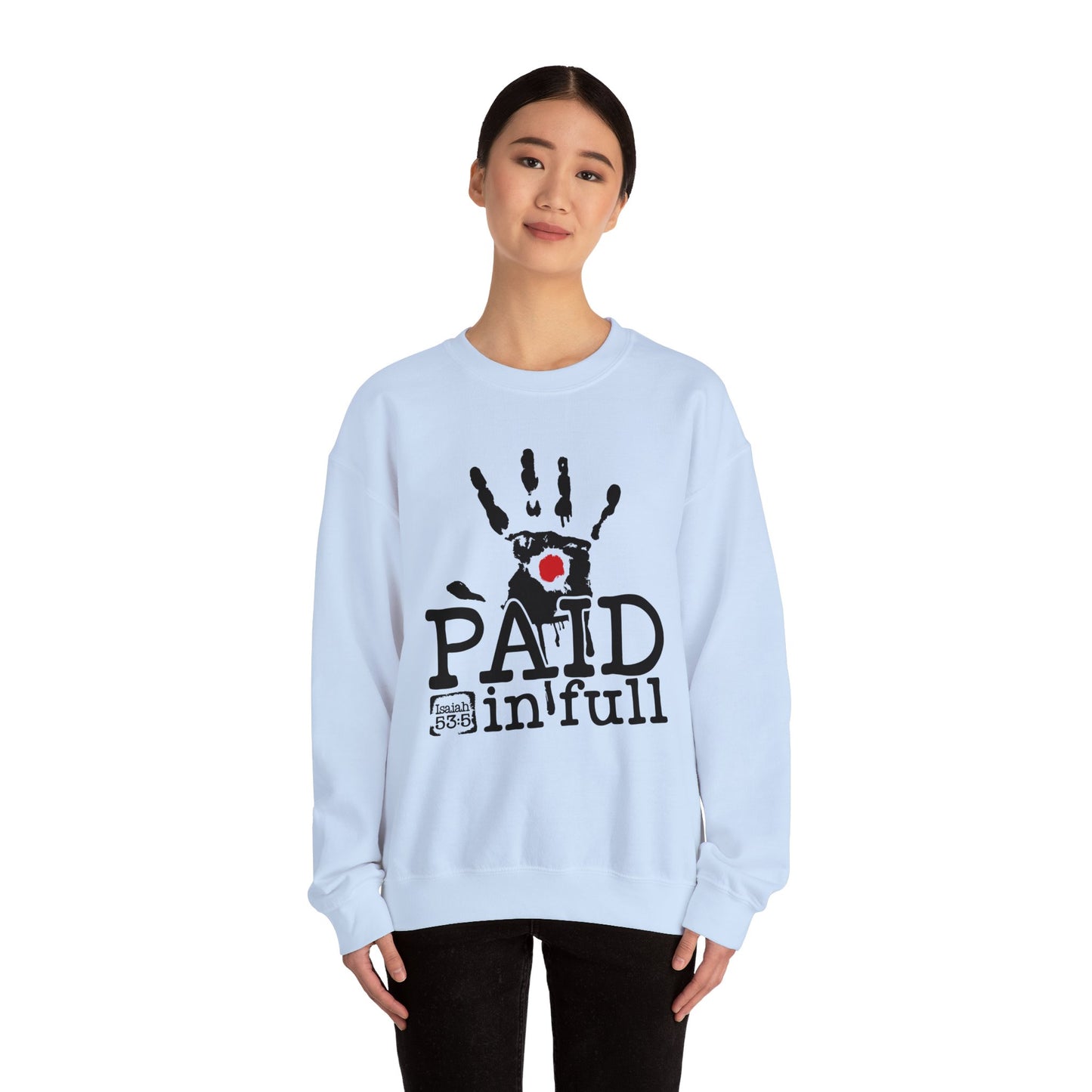 Paid In Full Jesus Paid It All Unisex Heavy Blend™ Crewneck Christian Sweatshirt