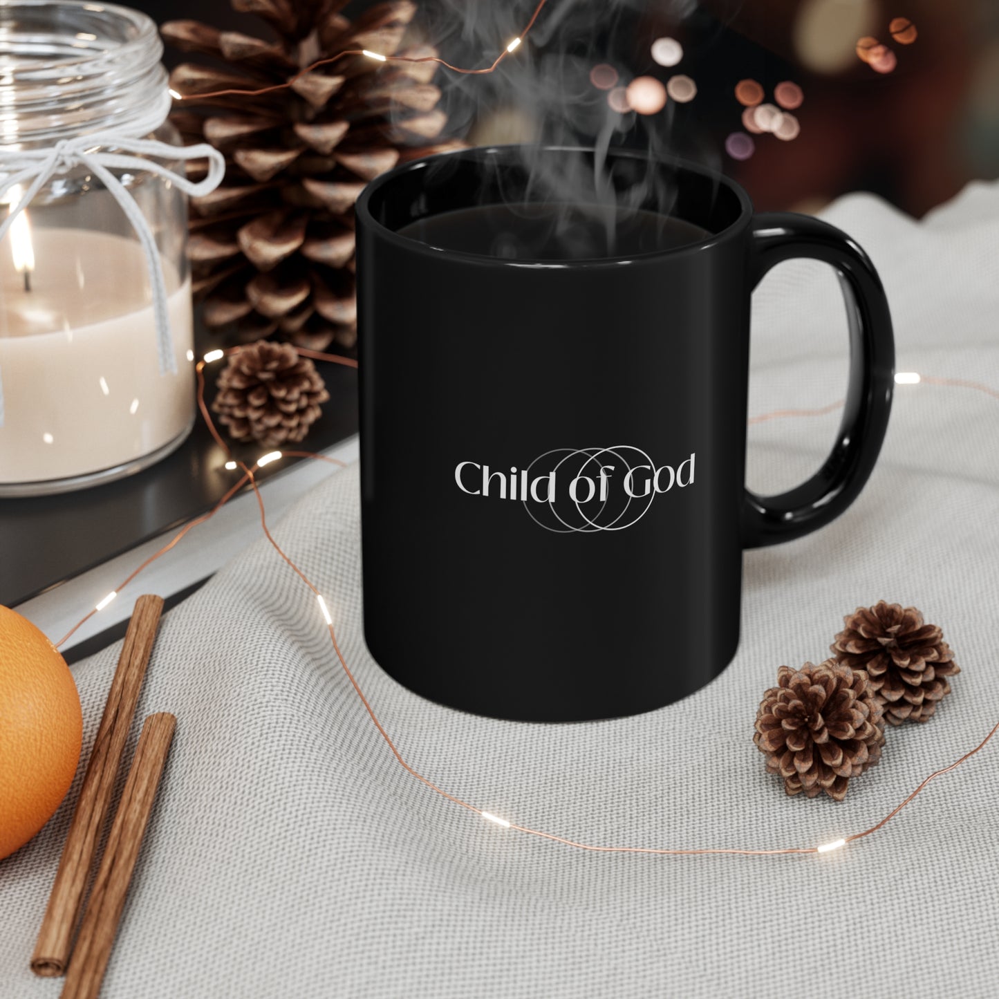 Child Of God Nutrition Facts Black Ceramic Mug 11oz (double sided print) Printify