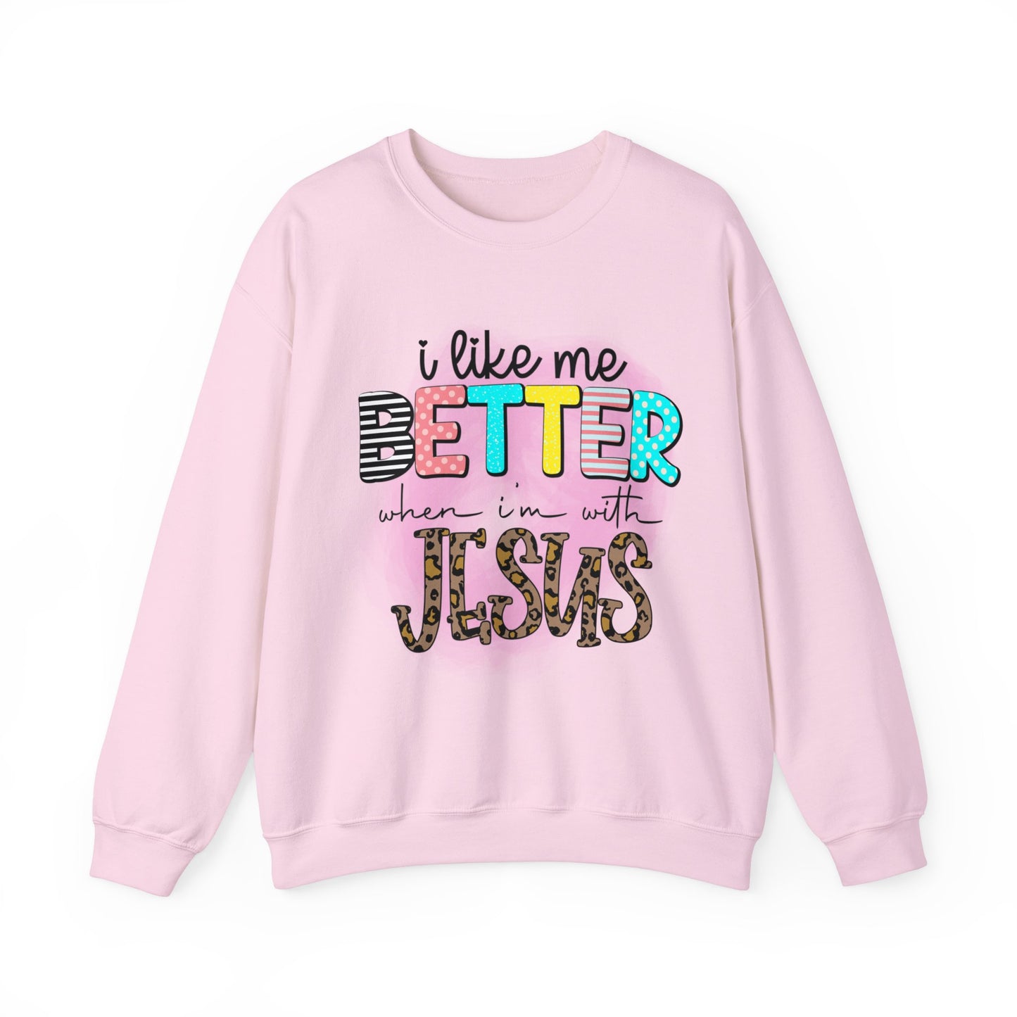 I Like Me Better When I'm With Jesus Unisex Heavy Blend™ Crewneck Christian Sweatshirt