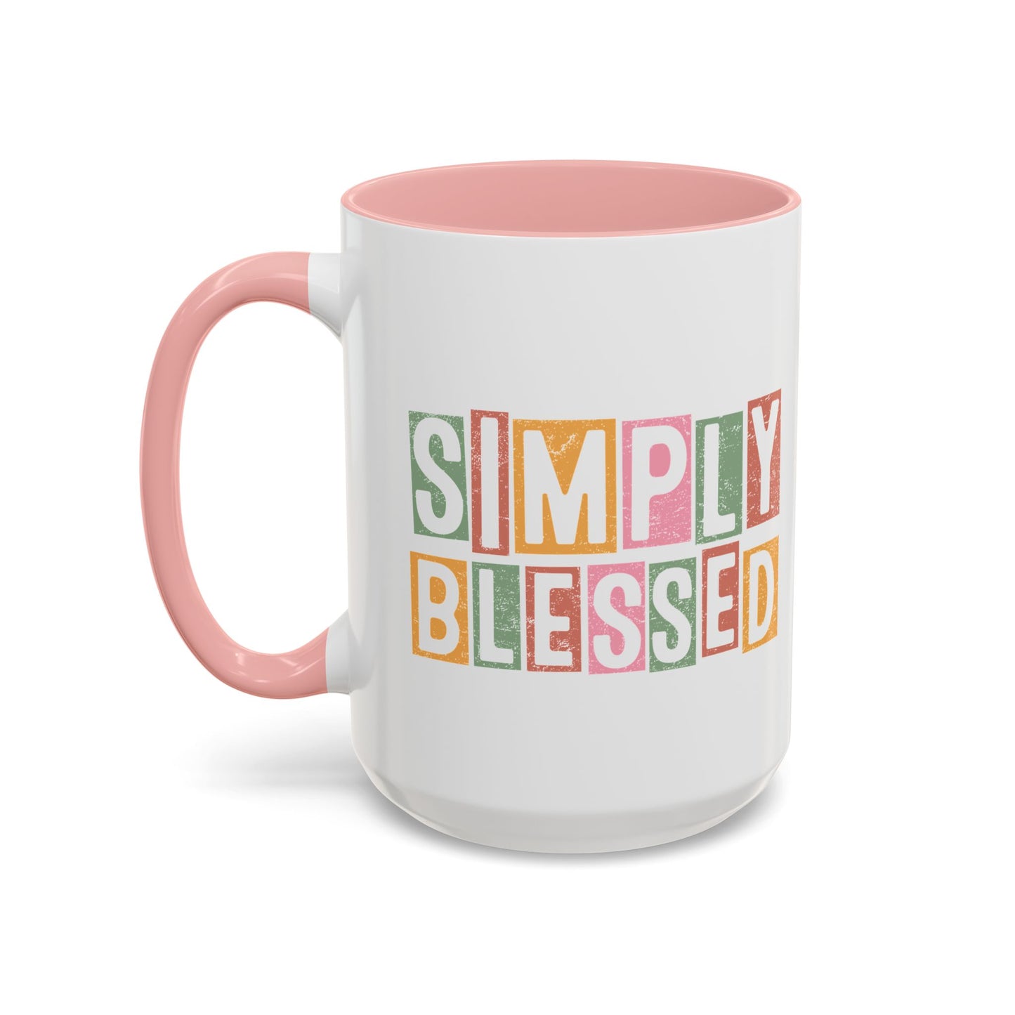 Christian Ceramic Mug- Simply Blessed Accent Coffee Mug (11, 15oz)