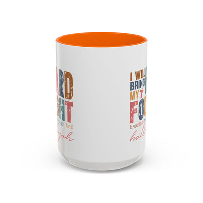 Inspirational Accent Coffee Mug - 'I Will Bring My Hard Fought Hallelujah' - 11oz & 15oz